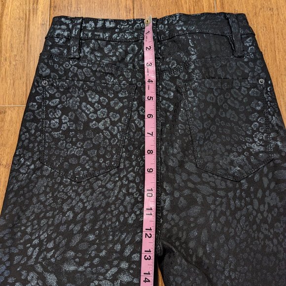 YMI Hide Your Muffin Top Skinny High Rise Black Cheetah Pants Stretchy - Picture 11 of 13